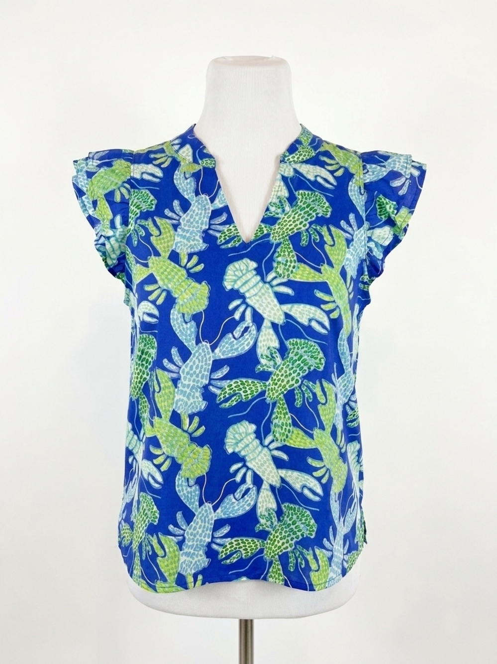 NEW MARY SQUARE leigh v-neck top in blue